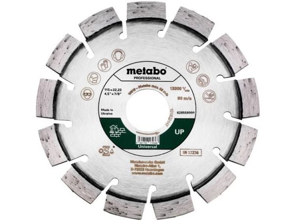 Metabo 628558000, Kutteskive, Flatt senter, Betong, Metabo, 11,5 cm, Rustfritt stål
