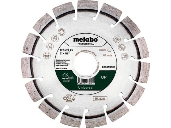 Metabo 628559000, Betong, Sandsten, 12,5 cm, 2,22 cm, 2,22 cm, 12200 RPM, Metabo