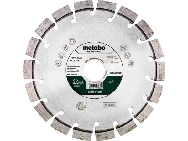 Metabo 628560000, Kutteskive, Betong, Sandsten, Flis, 15 cm, Metabo, Flatt senter, 2,22 cm