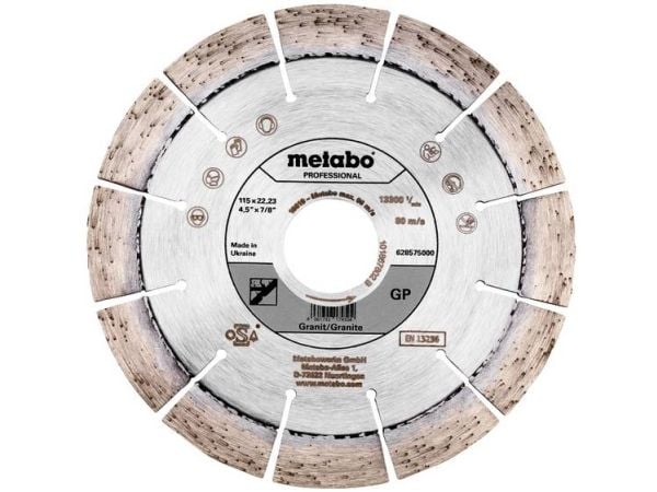 Metabo 628575000, Kutteskive, Granitt, Metabo, 11,5 cm, 1,2 cm, Grå