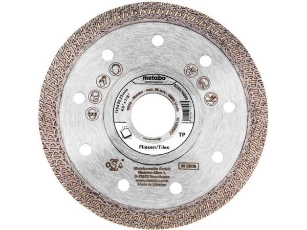 Metabo 628578000, Klippskiva, Platt i mitten, Kakel, Metabo, 2,22 cm, 11,5 cm