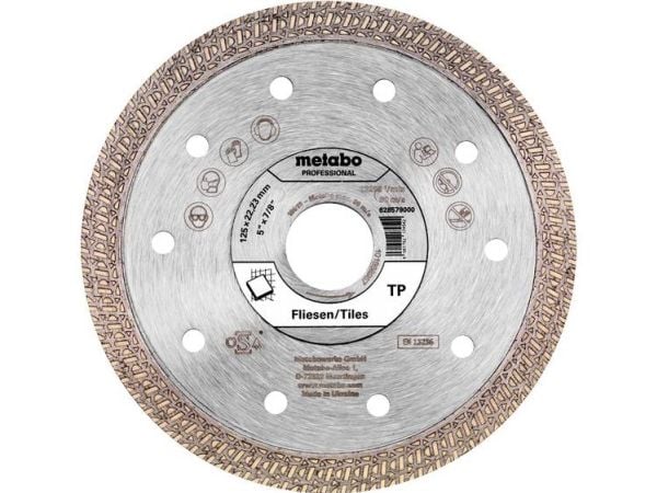 Metabo 628579000, Natursten, Porslin, Kakel, 12,5 cm, 2,22 cm, Polykristallin diamant (PCD), 12200 RPM, 1 styck