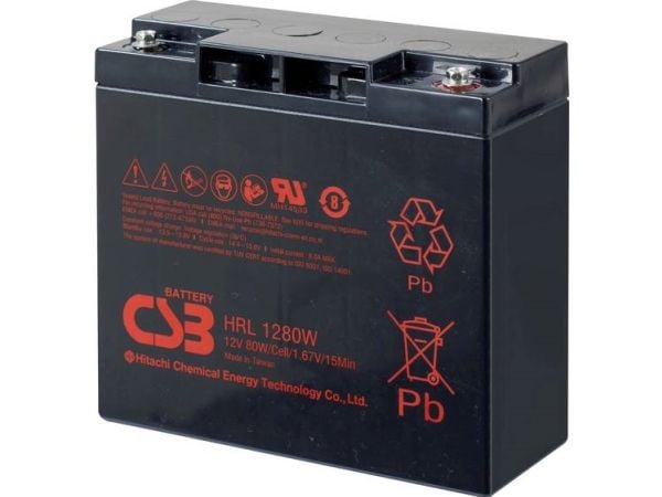 CSB-akku HRL 1280W high-rate longlife HRL1280W-FR Lyijyakku 12 V 20 Ah Lyijyakku (B x K x S) 181 x 167 x 76 mm M5-ruuviliitäntä Huoltovapaa, alhainen CSB-akku HRL 1280W high-rate longlife HRL1280W-FR Lyijyakku 12 V 20 Ah Lyijyakku (B x K x S) 181 x 167 x 76 mm M5-ruuviliitäntä Huoltovapaa, alhainen