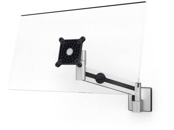 Durable skærmholder med arm til 1 skærm, vægbeslag, sølv