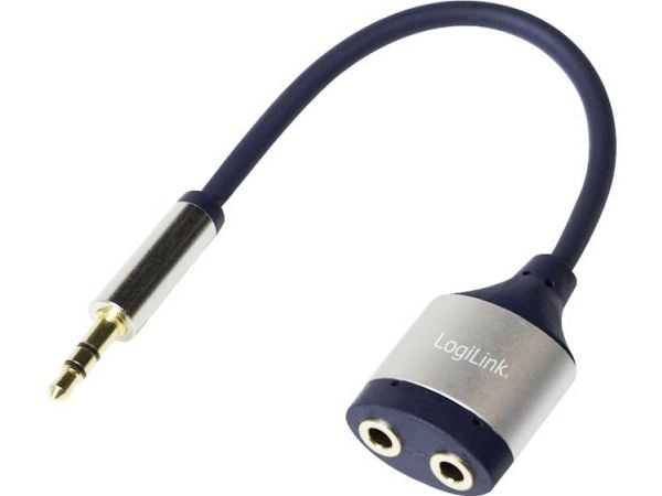 LogiLink CA1100, Blå, 3.5 mm, 2x 3.5 mm, Hankjønn, Hunkjønn, 0,18 m