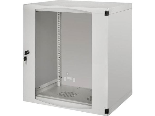 LogiLink W12F64G, Seinään asennettava laitekehikko, 12U, 50 kg, 2 kg, Harmaa