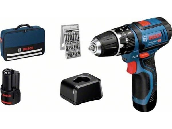 Bosch SLAGBOREMASKINE GSB 12V-15 2X2A 25XT BAG