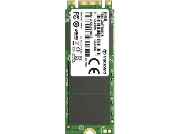 Transcend MTS600S - Solid state drive - 64 GB - intern - M.2 2260 - SATA 6Gb/s
