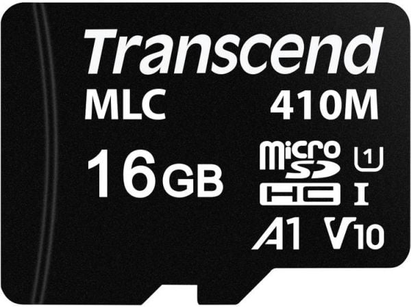 Transcend 410M, 16 GB, MicroSDHC, Klasse 10, MLC, 95 MB/s, 30 MB/s