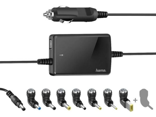 Hama "Slim & Light" Universal Car Notebook Power Supply Unit - Bilstrømadapter - 12 V - 70 watt - svart