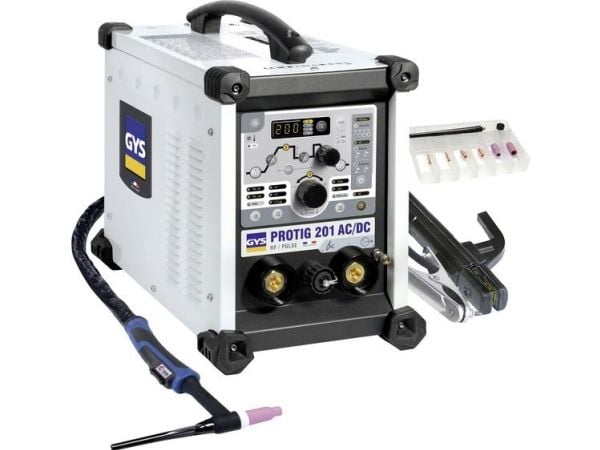 GYS PROTIG 201 AC/DC HF FV WIG-sveiseapparat 10–160 A med brenner