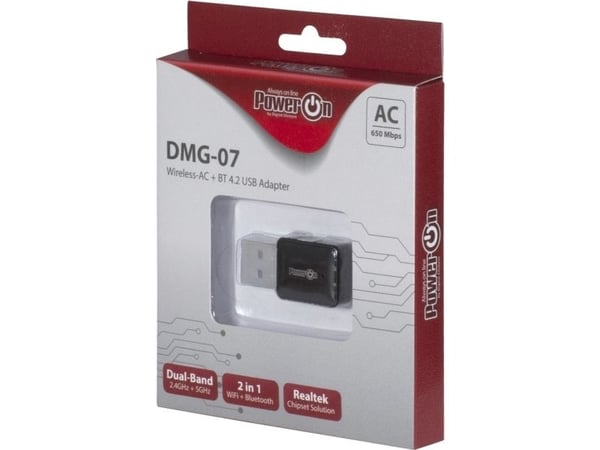 Inter-Tech DMG-07 - Nettverksadapter - USB 2.0 - Wi-Fi 5, Bluetooth 4.2