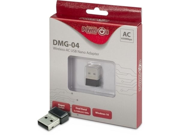 Inter-Tech DMG-04 - Nettverksadapter - USB 2.0 - Wi-Fi 5