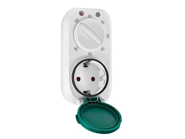LogiLink ET0013, Päivittäinen ajastin, Valkoinen, Rotaatio, IP44, 230 V, 50 Hz