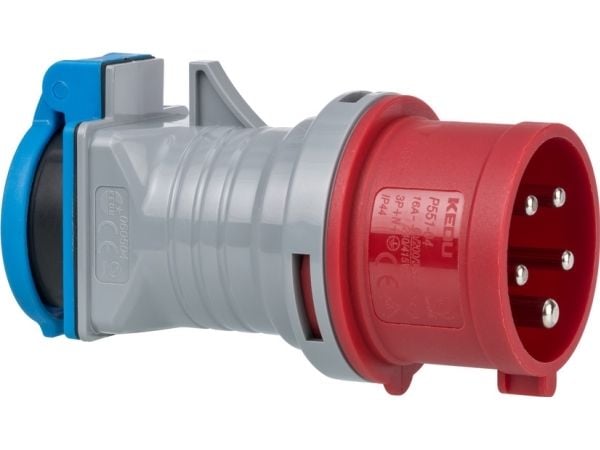 Brennenstuhl 1081690. AC inngangsspenning: 230 V, Merkestrøm: 16 A, Produktfarge: Blå, Grå, Rød Bredde: 65 mm, Dybde: 130 mm, Høyde: 70 mm (1081690)