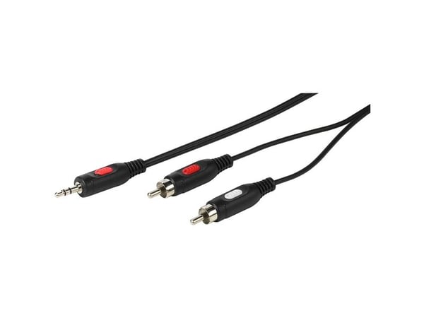 Vivanco 46030, 2 x RCA, Hankjønn, 3.5mm, Hankjønn, 1,5 m, Sort, Rød