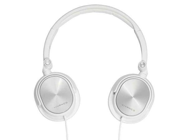 Vivanco DJ 30, Koblet med ledninger (ikke trådløs), 20 - 20000 Hz, Musikk, Hodetelefoner, Metallisk, Hvit