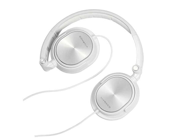 Vivanco DJ 30, Koblet med ledninger (ikke trådløs), 20 - 20000 Hz, Musikk, Hodetelefoner, Metallisk, Hvit