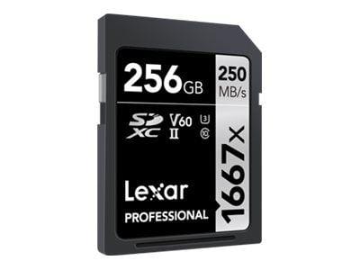 Lexar Professional - Flashminnekort - 256 GB - Video Class V60 / UHS-II U3 / Class10 - 1667x - SDXC UHS-II