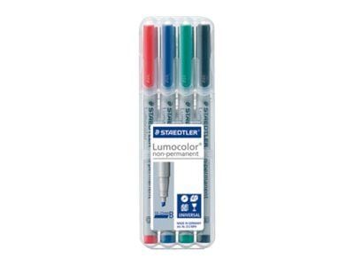 STAEDTLER Lumocolor - Markør - ikke-permanent - assorterte farger - 2.5 mm - bred (en pakke 4)