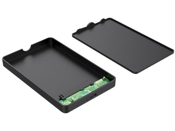 Techly I-CASE USB3-SL25TY, HDD/SSD-kabinett, 2.5", SATA, USB-tilkobling, Sort