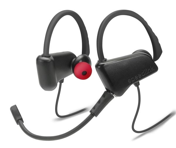 SPEEDLINK SL-860020-BKRD, Hodesett, Boom microphone, Ørekrok, In-ear, Spilling, Svart, Rød, Stereofonisk