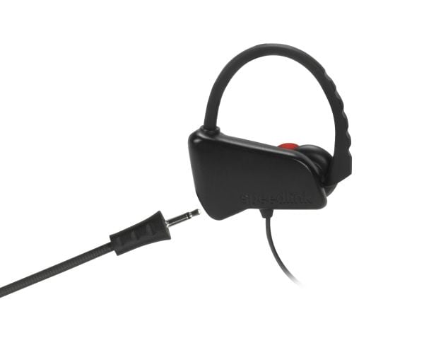 SPEEDLINK SL-860020-BKRD, Hodesett, Boom microphone, Ørekrok, In-ear, Spilling, Svart, Rød, Stereofonisk