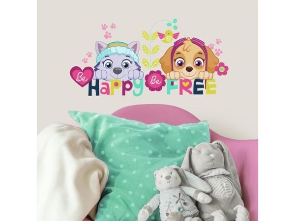 Paw Patrol Skye og Everest Be Happy Wallstickers