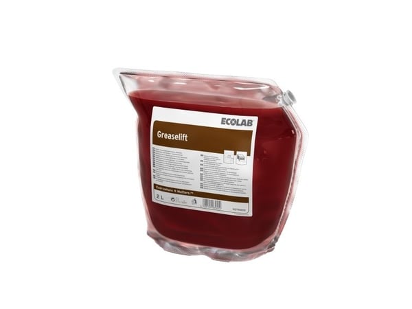ECOLAB KitchenPro Greaselift - Rengjøringsmiddel/fettfjerner - væske - plastpung - 2 L - profesjonell - konsentrert