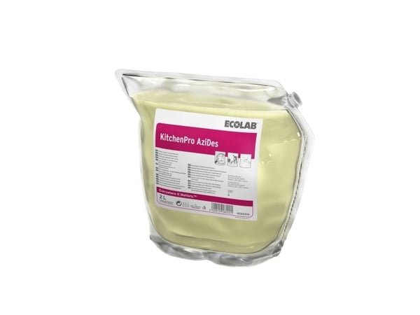 ECOLAB KitchenPro AziDes - Puhdistusneste - muovitasku - 2 L - ammattikäyttöön - tiivistetty (2 kpl)