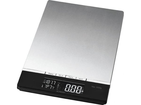 Bomann KW 1421 CB, Sähkökeittiövaaka, 5 kg, 1 g, Harmaa, Ruostumaton teräs, Metalli