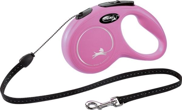 Flexi New CLASSIC, Hund, Tilbaketrekkelig, Rosa, Ledning, 12 kg, 5 m