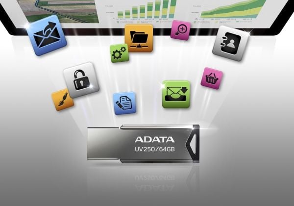 ADATA UV250 - USB flash-enhet - 16 GB - USB 2.0 - silver