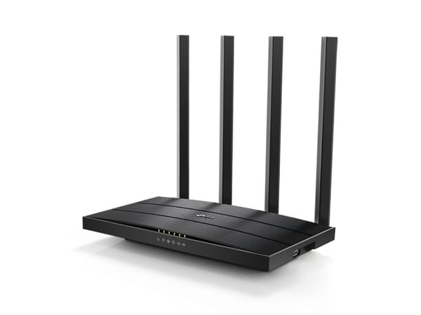 TP-Link Archer C6U, Wi-Fi 5 (802.11ac), Dobbelbånd (2.4 GHz / 5 GHz), Ethernet/bredbåndsforbindelse, Sort, Frittstående router