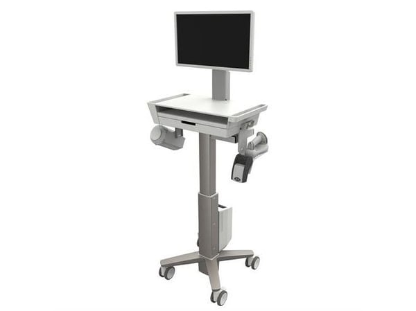 Ergotron CareFit Slim 2.0 - Vogn - lett bruk - for Alt-i-ett / LCD-skjerm - medisinsk - aluminium, kvalitetsplast, sinkplettert stål - hvit, varm g...