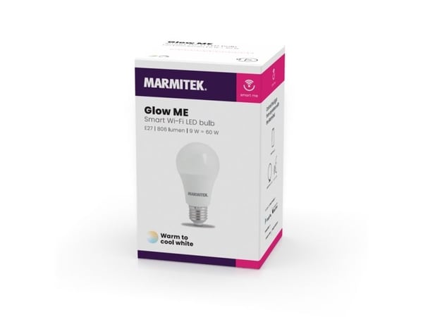 Marmitek Smart me Smart comfort Glow ME - LED-lyspære - form: A60 - E27 - 9 W (ekvivalent 60 W) - klasse F - varm til kjølig hvitt lys - 2700-6500 K
