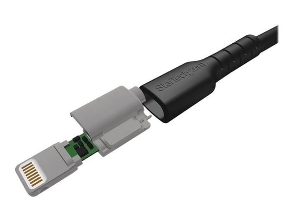 StarTech.com 6 ft(2m) Kestävä musta USB-A Lightning-kaapeli, Heavy Duty Rugged Aramid Fibre USB Type A to Lightning Charger/Sync Power Cord, Apple ...