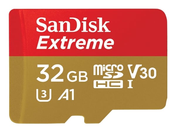 SanDisk Extreme - Flashminnekort - 32 GB - A1 / Video Class V30 / UHS-I U3 / Class10 - microSDHC UHS-I