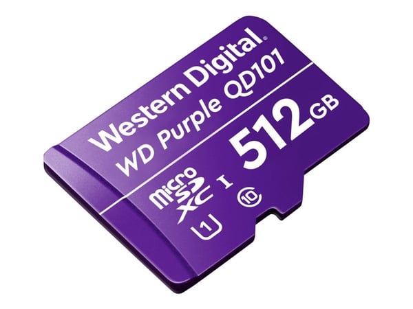 WD Purple SC QD101 WDD512G1P0C - Flash-minnekort - 512 GB - UHS-I U1 / Class10 - microSDXC UHS-I - lilla