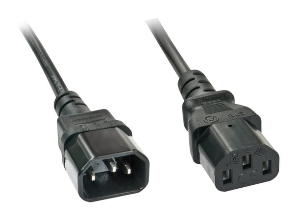 Lindy - Virtajohto - teho IEC 60320 C13 - IEC 60320 C14 - 5 m - musta
