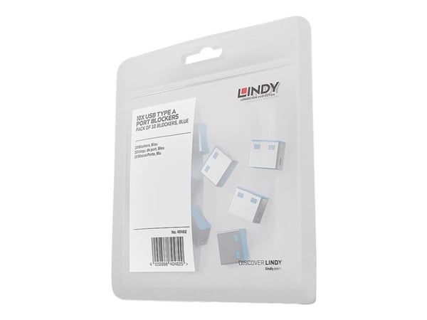 Lindy USB Port Blocker - USB-portblockerare - blå (paket om 10)
