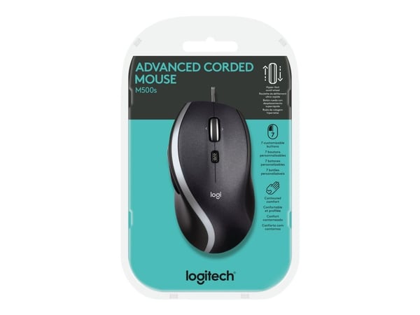 Logitech M500s, Oikeakätinen, Optinen, USB A-tyyppi, 4000 DPI, Musta
