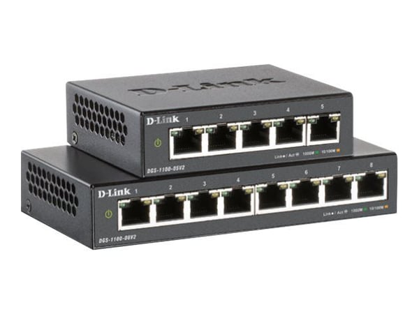 D-Link DGS-1100-05PDV2, Hallittu, Gigabit Ethernet (10/100/1000), Täysin kaksipuolinen, Power over Ethernet -tuki
