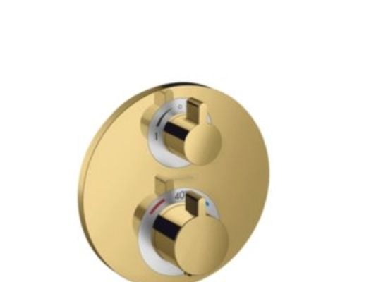 hansGrohe Ecostat S Termostatarmatur til indbygning med afspærring til 2 udtag, poleret guld-optik