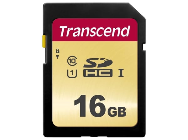 Transcend 500S - Flashminnekort - 16 GB - UHS-I U1 / Class10 - SDHC UHS-I