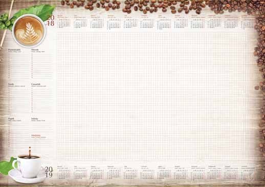 Biuwar Kalender A2 med stripe, kaffe (T-1-A2-2)