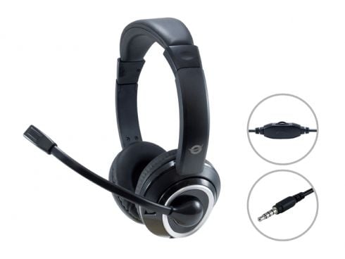 Conceptronic POLONA02B - Hodesett - on-ear - kablet - 3,5 mm jakk - svart
