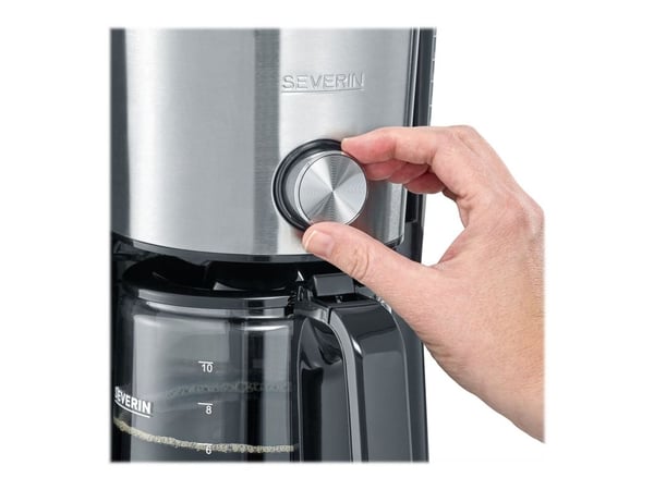 SEVERIN KA 4825 TypeSwitch - Kahvinkeitin - 10 kuppia - harjattu ruostumaton teräs/musta