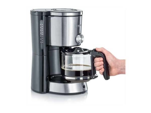 SEVERIN KA 4825 TypeSwitch - Kahvinkeitin - 10 kuppia - harjattu ruostumaton teräs/musta