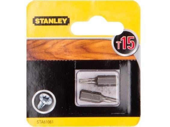 Stanley STA61061-XJ, 2 stykker, Torx, T15, 25 mm, Sekskantet
